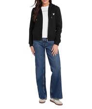 GUESS JEANS REGULAR MINI Sweat &agrave; capuche zipp&eacute; jetbla - Sweat-shirts pour femmes - 4