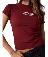 GUESS JEANS PRINT SLIM T-shirt &agrave; manches courtes ajust&eacute; rouge du vignoble - T-shirt - 4