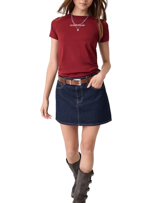 SLIM LOGO T-shirt extensible coupe slim rouge du vignoble - T-shirt