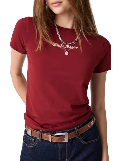 SLIM LOGO T-shirt extensible coupe slim rouge du vignoble - T-shirt