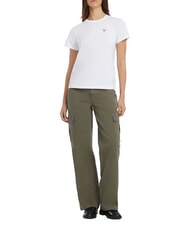 GUESS JEANS TRIANGLE T-shirt en coton blanc pur - T-shirt - 5