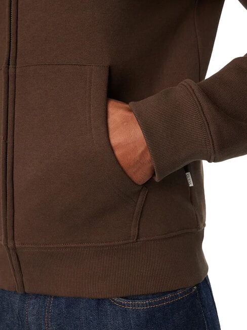 SLIM MINI Sweat &agrave; capuche zipp&eacute; caf&eacute; noir - Pulls molletonn&eacute;s