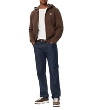 GUESS JEANS SLIM MINI Sweat &agrave; capuche zipp&eacute; caf&eacute; noir - Pulls molletonn&eacute;s - 3