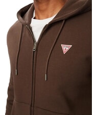 GUESS JEANS SLIM MINI Sweat &agrave; capuche zipp&eacute; caf&eacute; noir - Pulls molletonn&eacute;s - 4