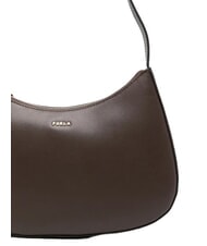 FURLA MARGOT Sac bandouli&egrave;re en cuir chocolat - Sacs pour Femme - 4