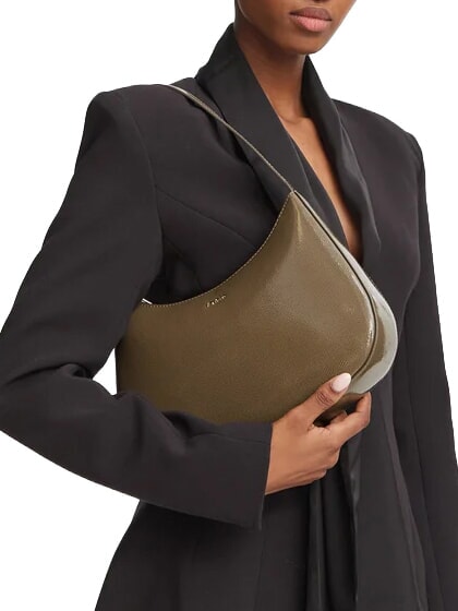 MARGOT Sac bandouli&egrave;re en cuir verni gris boueux - Sacs pour Femme
