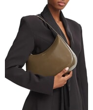 FURLA MARGOT Sac bandouli&egrave;re en cuir verni gris boueux - Sacs pour Femme - 2