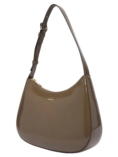 MARGOT Sac bandouli&egrave;re en cuir verni gris boueux - Sacs pour Femme