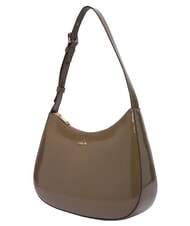 FURLA MARGOT Sac bandouli&egrave;re en cuir verni gris boueux - Sacs pour Femme - 3