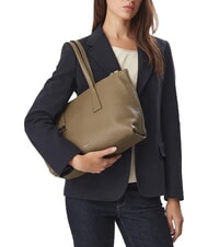 FURLA OLIVIA Sac cabas en cuir gris boueux - Sacs pour Femme - 2