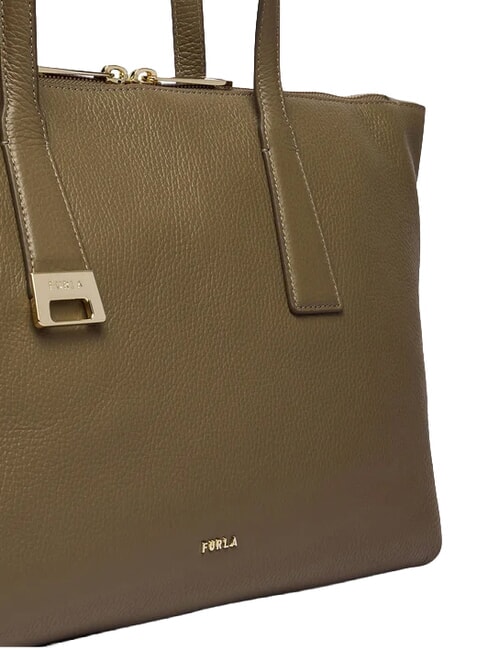 OLIVIA Sac cabas en cuir gris boueux - Sacs pour Femme