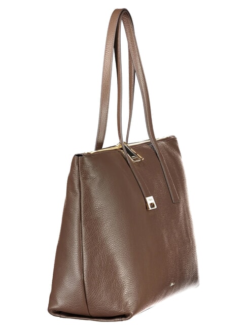 OLIVIA sac cabas bandouli&egrave;re en cuir gris boueux - Sacs pour Femme