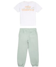 NEW BALANCE FLORAL LOGO Ensemble T-shirt + pantalon de surv&ecirc;tement blanc &eacute;clatant - Surv&ecirc;tements pour enfants - 2