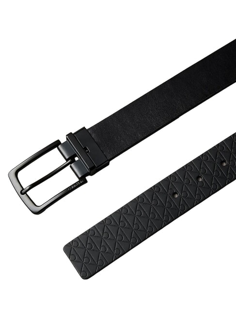 PIN BUCKLE ceinture en cuir noir/noir mat - Ceintures