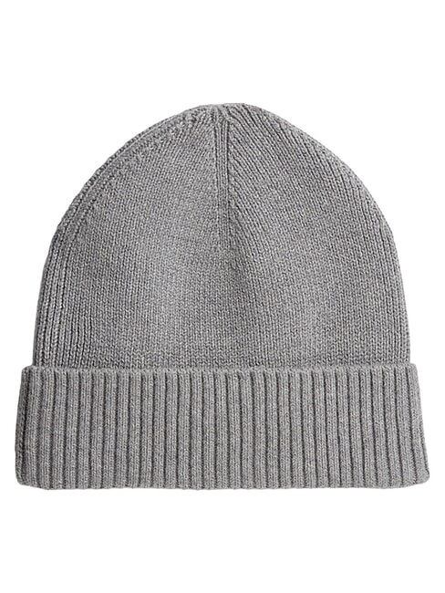 TH FLAG Bonnet en coton avec revers gris chin&eacute; moyen - Bonnets