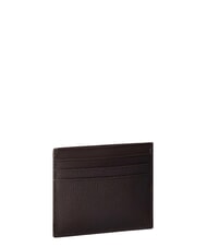 CALVIN KLEIN PREMIUM LEATHER porte-cartes en cuir plat brun fonc&eacute; - Portefeuilles Homme - 2