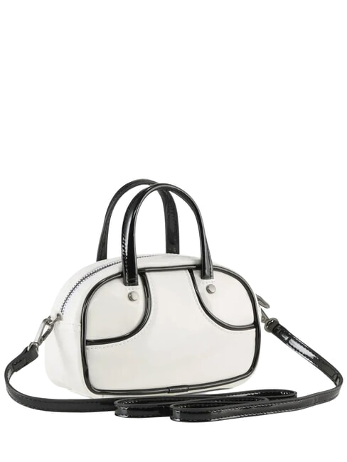 1976 MICRO GRIP Mini sac &agrave; main avec bandouli&egrave;re blanc-noir - Sacs pour Femme