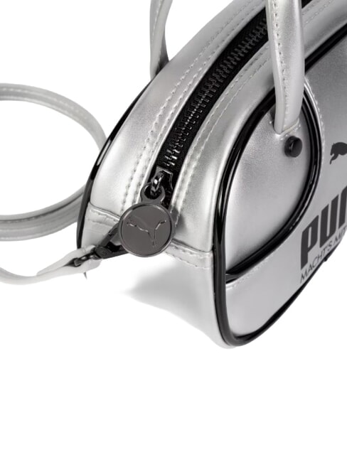 1976 METALLIC MICRO GRIP Mini sac &agrave; main avec bandouli&egrave;re gris-noir glacial - Sacs pour Femme
