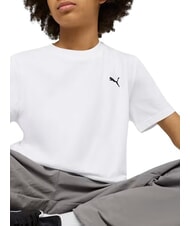 PUMA WARDROBE ESS T-shirt &agrave; manches courtes, en pur coton blanc - Tee-shirt enfant - 3