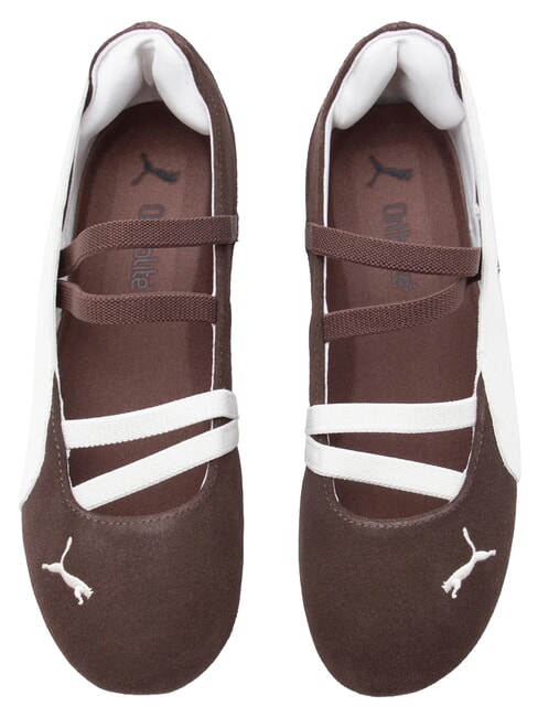 SPEEDCAT BALLET SD JR ballerines en cuir blanc ros&eacute; scintillant - Chaussures de b&eacute;b&eacute;