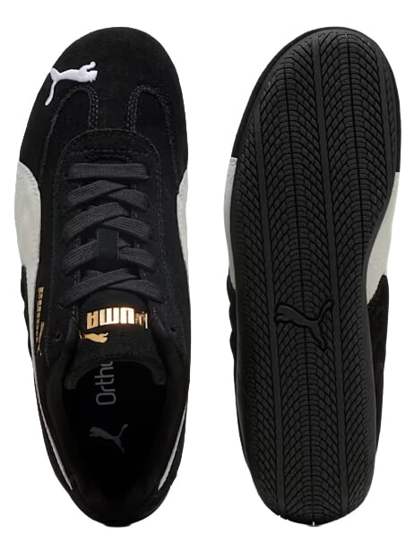 SPEEDCAT OG JR Baskets en cuir noir et blanc - Chaussures de b&eacute;b&eacute;