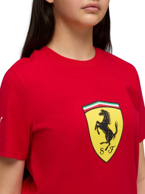 FERRARI T-shirt en coton &agrave; manches courtes rouge de course - Tee-shirt enfant