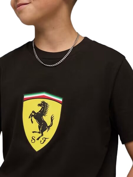 FERRARI T-shirt en coton &agrave; manches courtes noir - Tee-shirt enfant