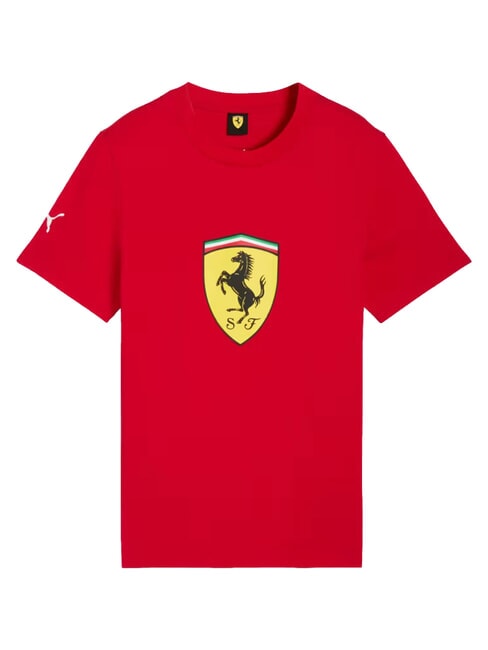 FERRARI T-shirt en coton &agrave; manches courtes rouge de course - Tee-shirt enfant