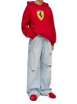 FERRARI Sweatshirt &agrave; capuche rouge de course - B&eacute;b&eacute; Sweat