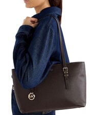 MICHAEL KORS QUINN Sac cabas moyen en cuir chocolat - Sacs pour Femme - 2