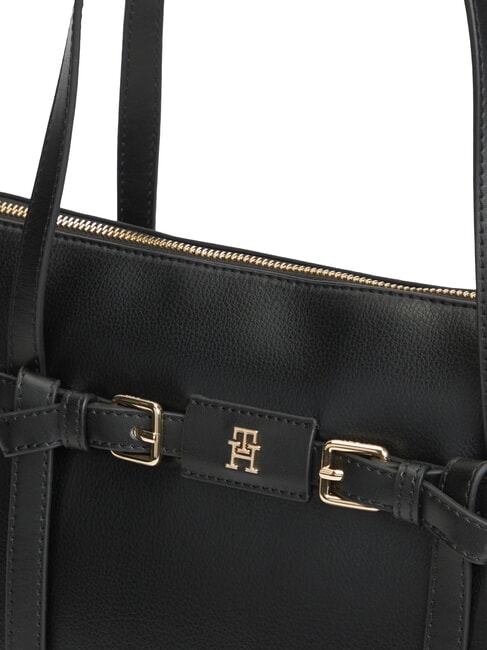 TH BUCKLE sac cabas &agrave; bandouli&egrave;re le noir - Sacs pour Femme