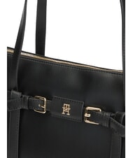 TOMMY HILFIGER TH BUCKLE sac cabas &agrave; bandouli&egrave;re le noir - Sacs pour Femme - 3