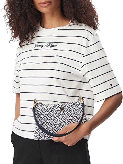 TH JACQUARD sac bandouli&egrave;re bleu de l'espace - Sacs pour Femme