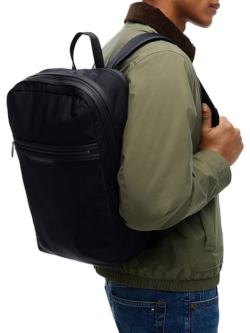 TH NYLON Sac &agrave; dos avec poche avant le noir - Sacs &agrave; dos pour l'&Eacute;cole & les Loisirs