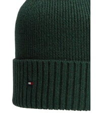 TOMMY HILFIGER TH FLAG Bonnet en coton avec revers majestueux m&eacute;lange d'&eacute;meraude - Bonnets - 3