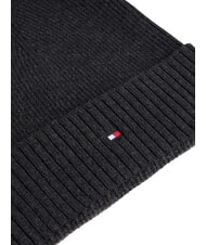 TOMMY HILFIGER TH FLAG Bonnet en coton avec revers gris anthracite - Bonnets - 3