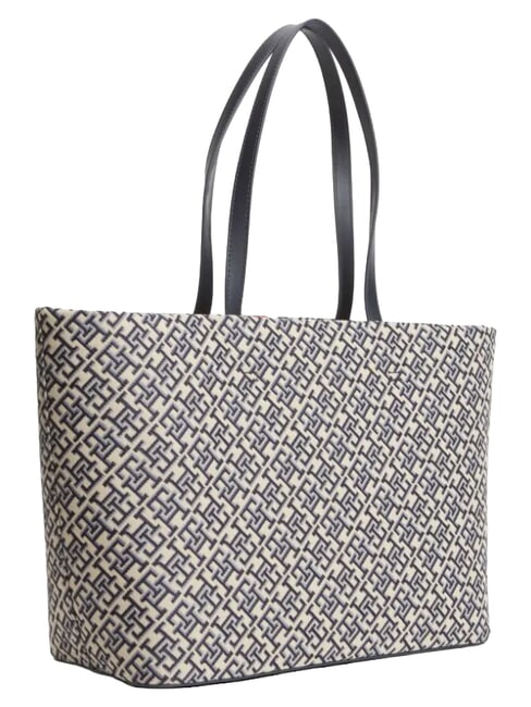 TH JACQUARD sac cabas &agrave; bandouli&egrave;re bleu de l'espace - Sacs pour Femme