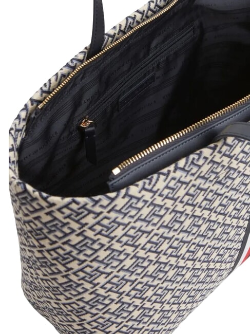 TH JACQUARD sac cabas &agrave; bandouli&egrave;re bleu de l'espace - Sacs pour Femme