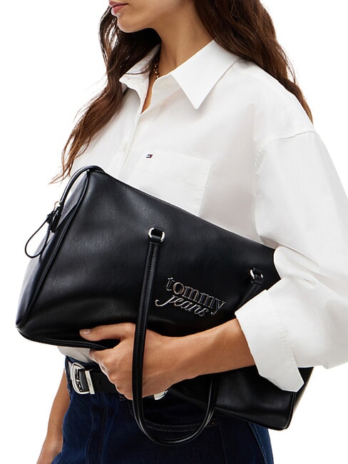 TJW BOLD SCRIPT sac cabas &agrave; bandouli&egrave;re le noir - Sacs pour Femme