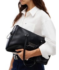 TOMMY HILFIGER TJW BOLD SCRIPT sac cabas &agrave; bandouli&egrave;re le noir - Sacs pour Femme - 2