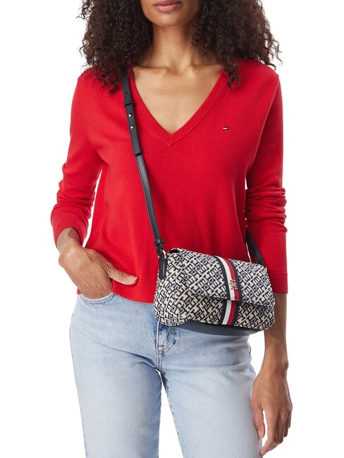 TH JACQUARD sac bandouli&egrave;re bleu de l'espace - Sacs pour Femme