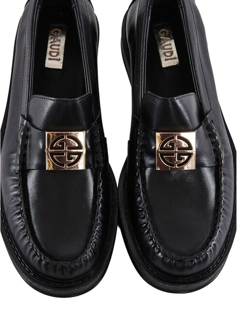 LUDMILLA mocassins en cuir NOIR - Chaussures Femme