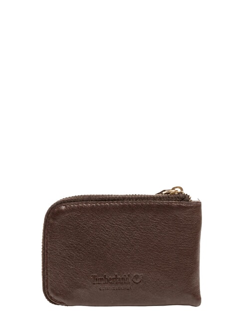 BASIC Pochette &agrave; cl&eacute;s en cuir avec zip marron fonc&eacute; - Porte-cl&eacute;s