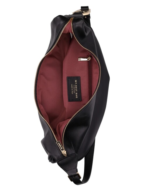 LEONIE Sac hobo en cuir nero - Sacs pour Femme