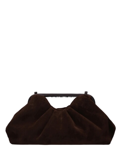 JANINE SUEDE L Sac &agrave; main avec bandouli&egrave;re dark brown - Sacs pour Femme