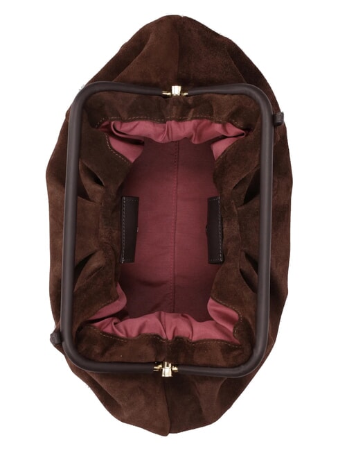 JANINE SUEDE L Sac &agrave; main avec bandouli&egrave;re dark brown - Sacs pour Femme
