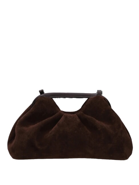JANINE SUEDE Sac &agrave; main avec bandouli&egrave;re dark brown - Sacs pour Femme