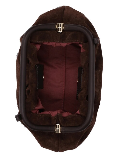 JANINE SUEDE Sac &agrave; main avec bandouli&egrave;re dark brown - Sacs pour Femme
