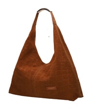 MY BEST BAG ELLISSE CROCO SUEDE Sac bandouli&egrave;re maxi cognac - Sacs pour Femme - 3
