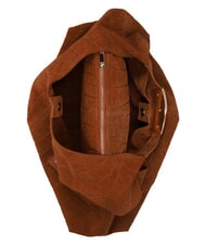 MY BEST BAG ELLISSE CROCO SUEDE Sac bandouli&egrave;re maxi cognac - Sacs pour Femme - 5